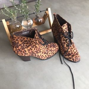 Animal print booties